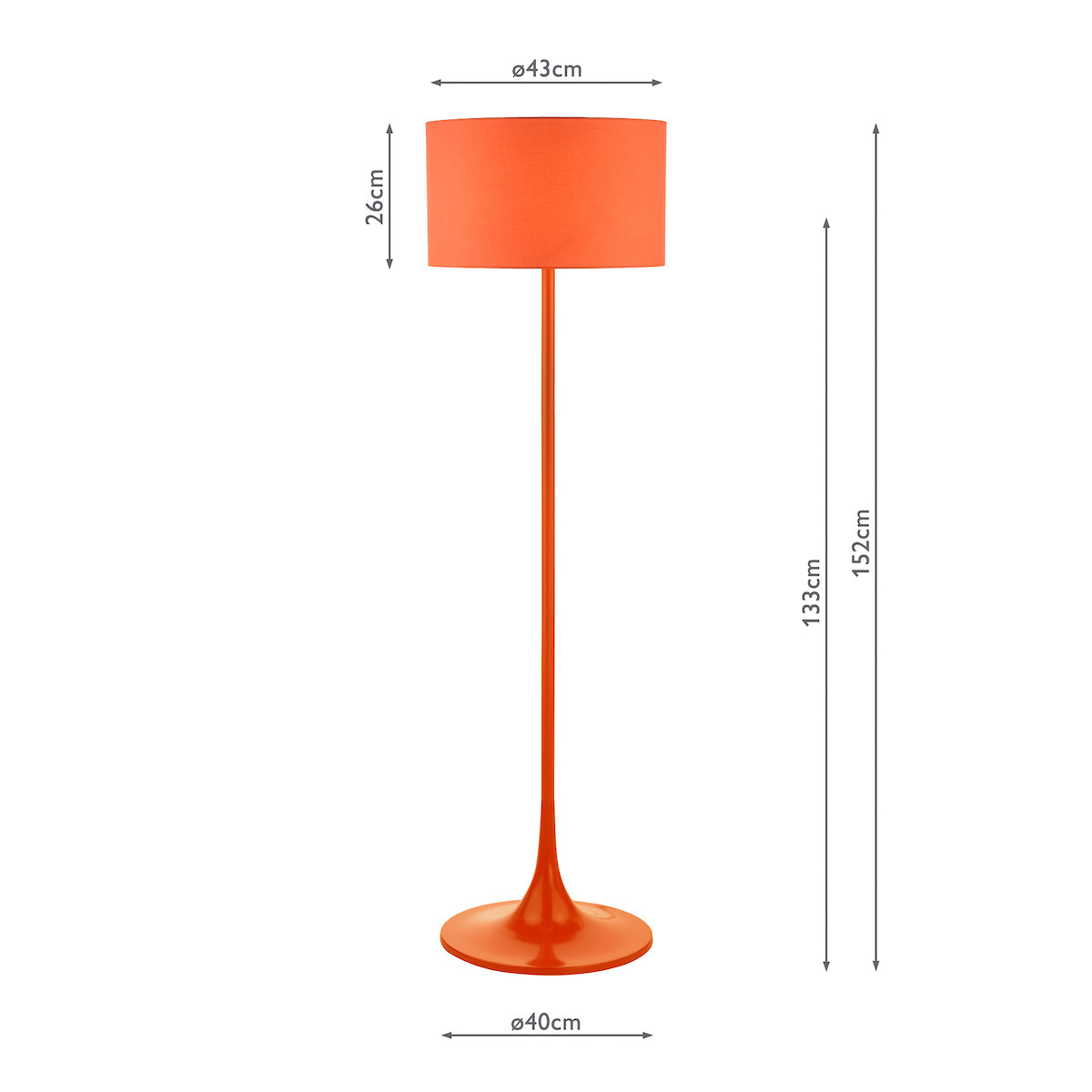 ToledoGlow | Vibrant Contemporary Satin Orange Floor Lamp 8