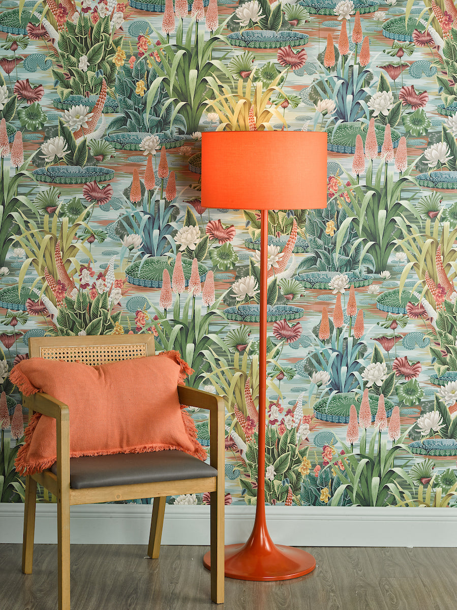 ToledoGlow | Vibrant Contemporary Satin Orange Floor Lamp 2