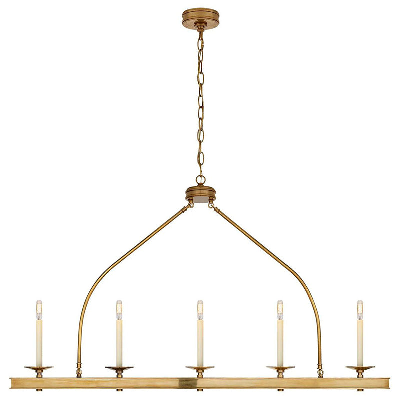 Freyza | Klassischer linearer Messing-Kronleuchter „Ripple“ – Esszimmer, Wohnzimmer