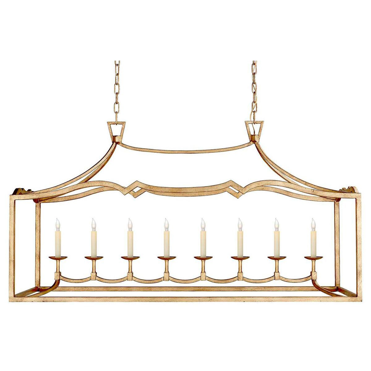 Freyza | Klassischer linearer Messing-Kronleuchter „Ripple“ – Esszimmer, Wohnzimmer