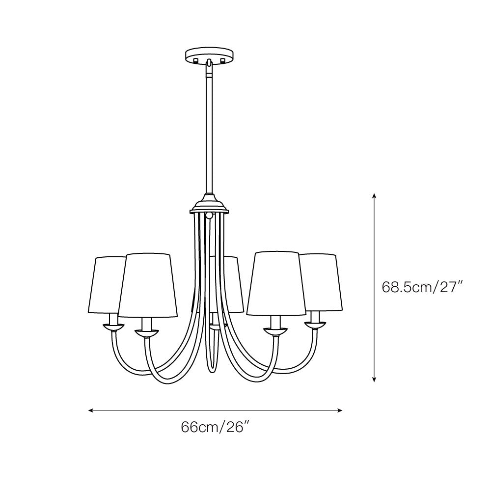 Freyza | Trill Vintage Industrial Brass Fabric Chandelier – Industrial Dining Room Living Room