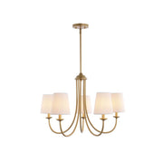 Freyza | Trill Vintage Industrial Brass Fabric Chandelier – Industrial Dining Room Living Room