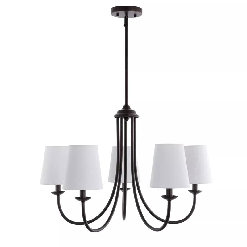 Freyza | Trill Vintage Industrial Brass Fabric Chandelier – Industrial Dining Room Living Room