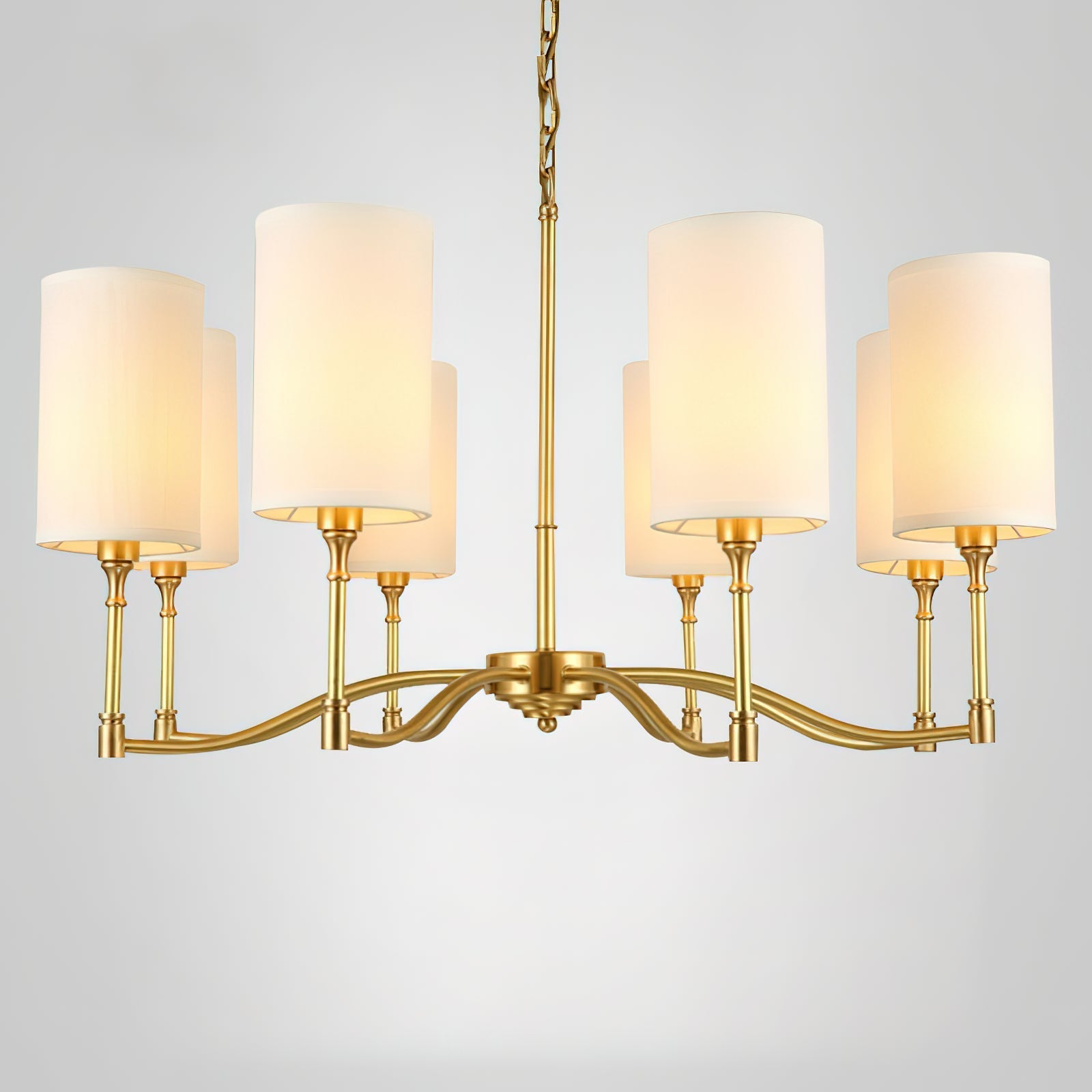 Freyza | Unfold Vintage Traditional Brass Fabric Chandelier – Vintage Dining Room Living Room