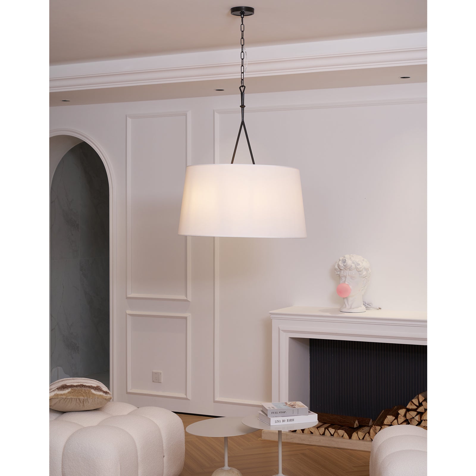 Freyza | Wink Brass Fabric Brass Fabric Pendant Light – Kitchen Dining Room