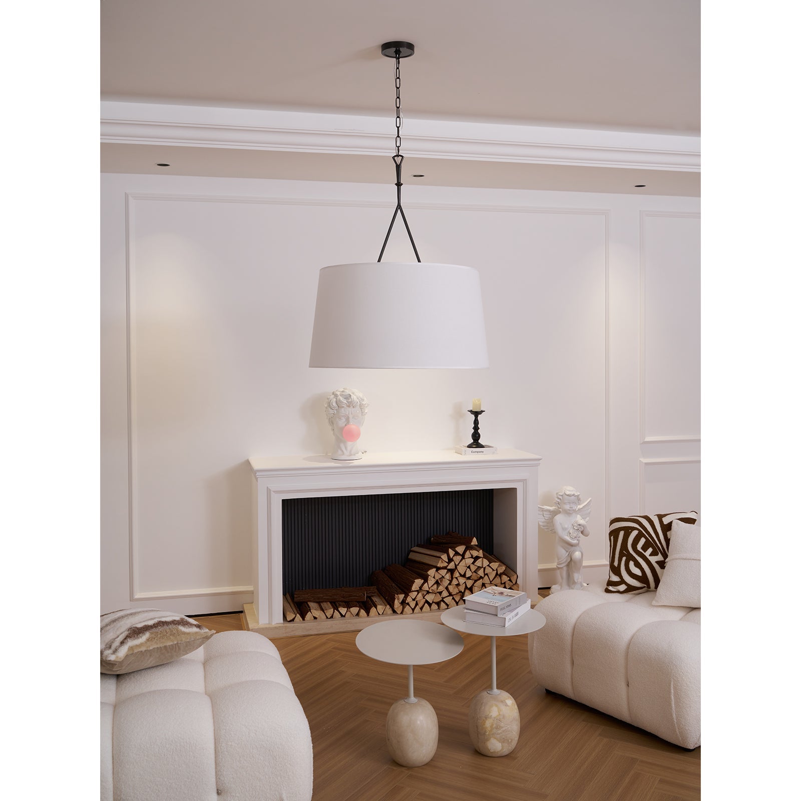Freyza | Wink Brass Fabric Brass Fabric Pendant Light – Kitchen Dining Room