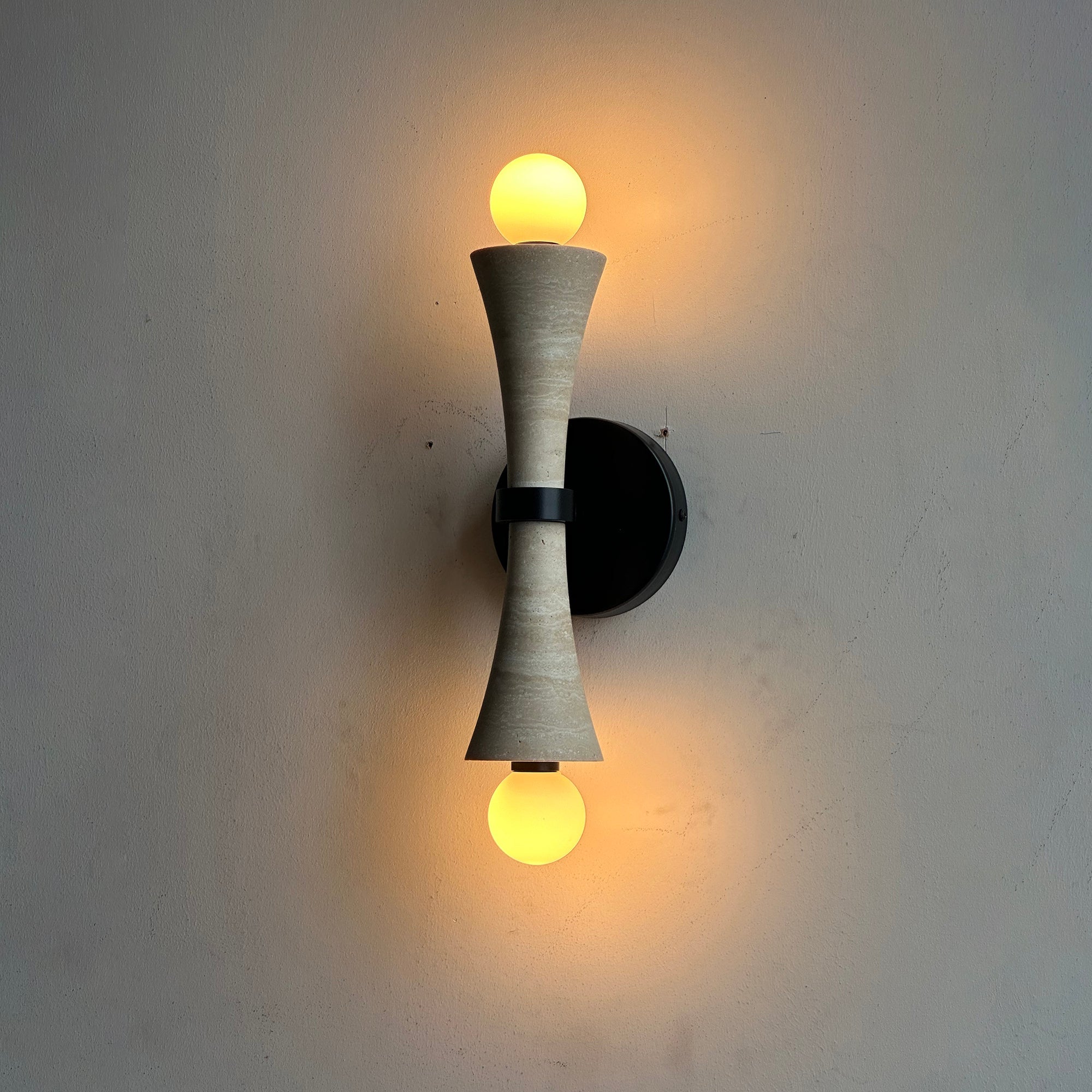 Freyza | Aura Travertine Glass Glass Wall Light – Bedroom Hallway