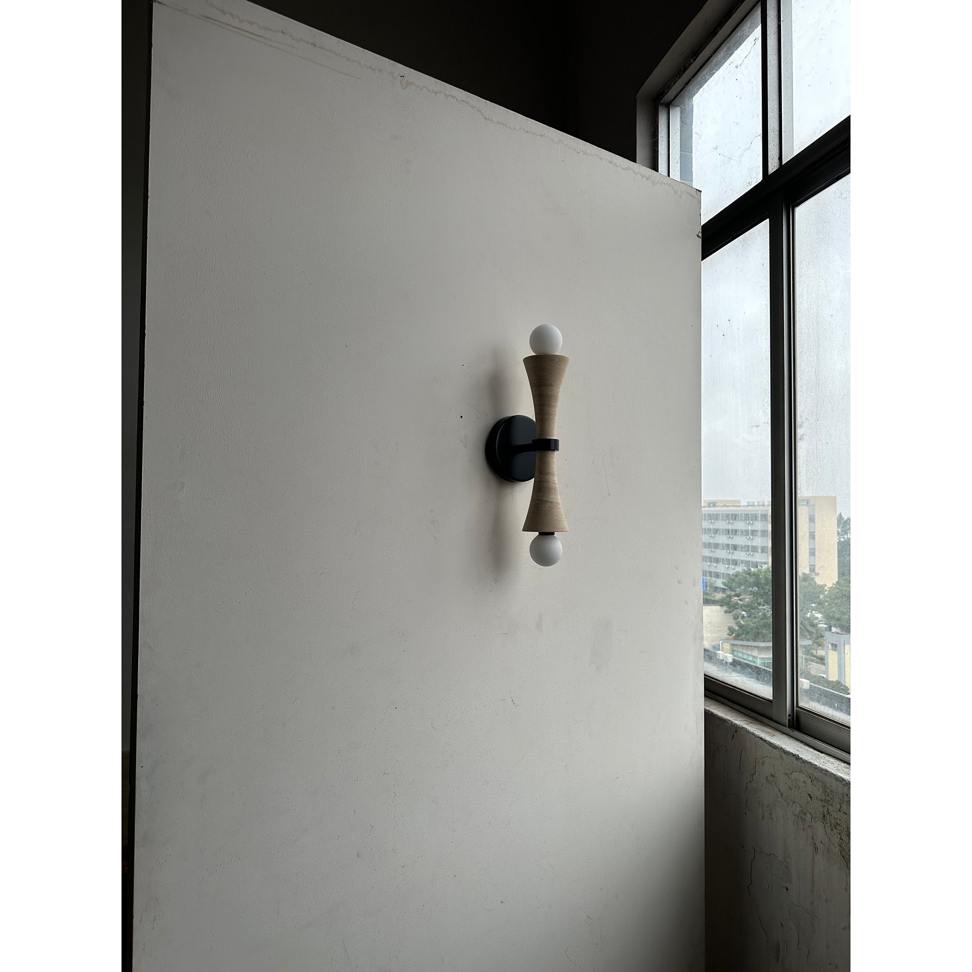 Freyza | Aura Travertine Glass Glass Wall Light – Bedroom Hallway