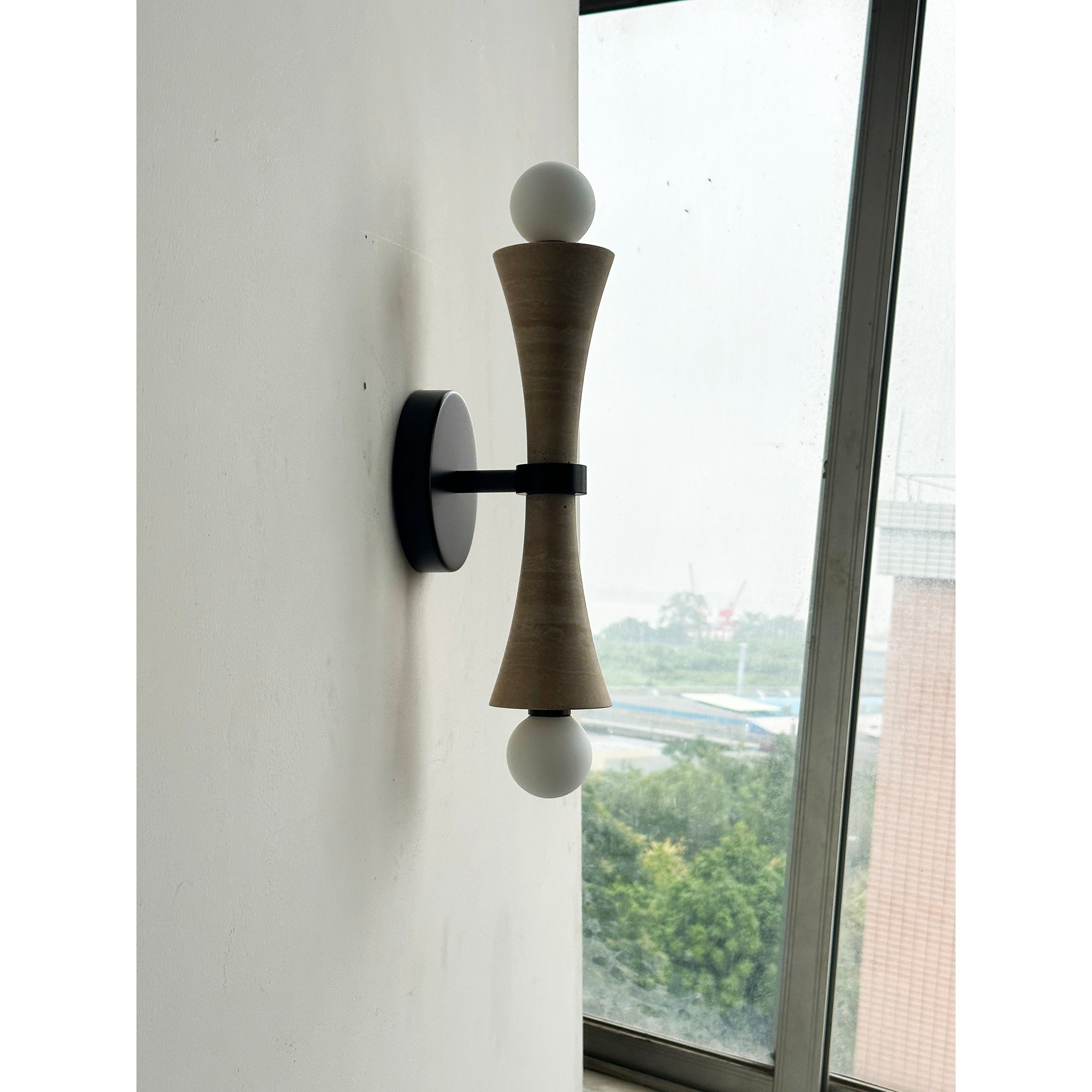 Freyza | Aura Travertine Glass Glass Wall Light – Bedroom Hallway