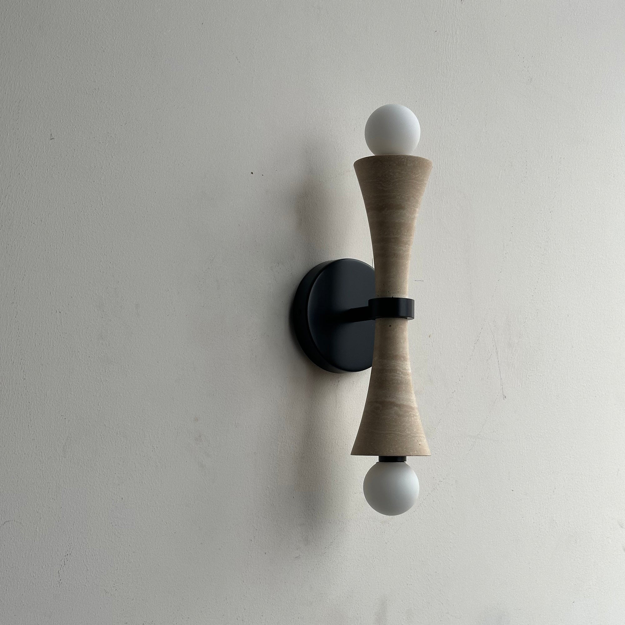 Freyza | Aura Travertine Glass Glass Wall Light – Bedroom Hallway