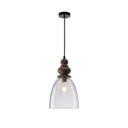 Freyza | Inert Wooden Glass Glass Wood Pendant Light – Kitchen Dining Room