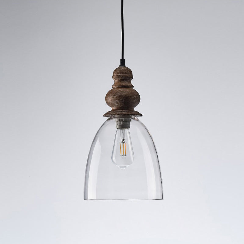 Freyza | Inert Wooden Glass Glass Wood Pendant Light – Kitchen Dining Room