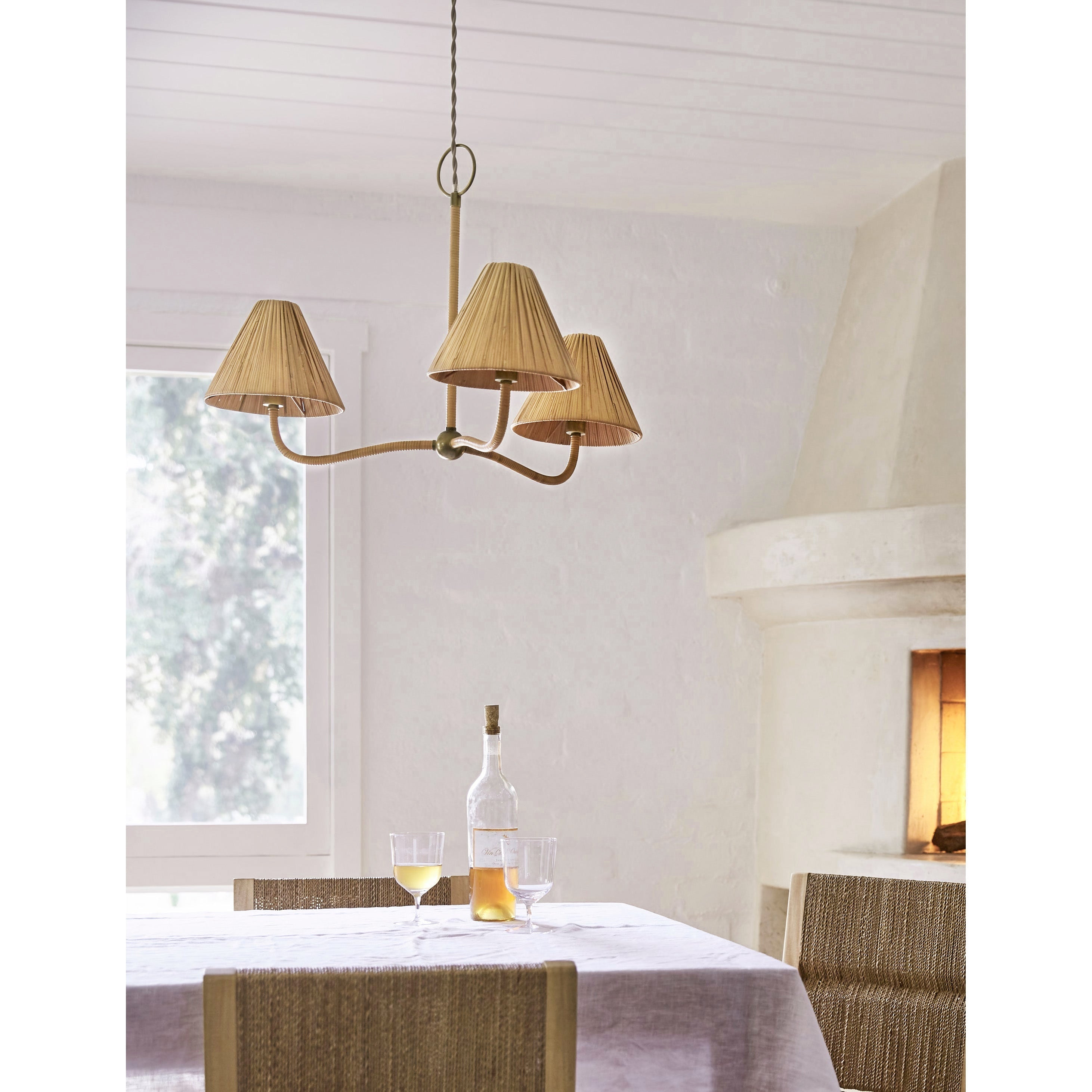 Freyza | Delphine Elegance Natural Rattan Chandelier – Dining Room Living Room
