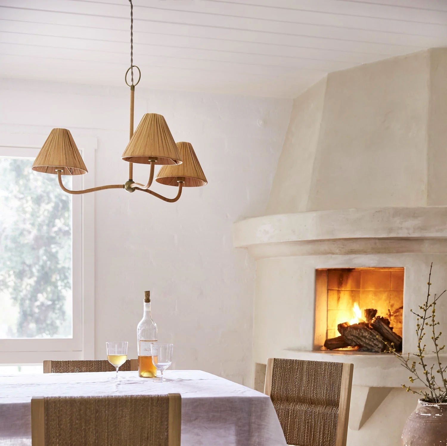 Freyza | Delphine Elegance Natural Rattan Chandelier – Dining Room Living Room