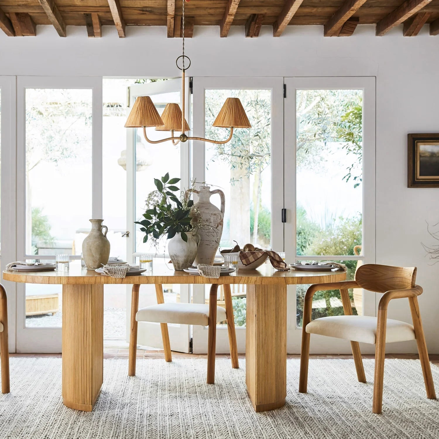 Freyza | Delphine Elegance Natural Rattan Chandelier – Dining Room Living Room