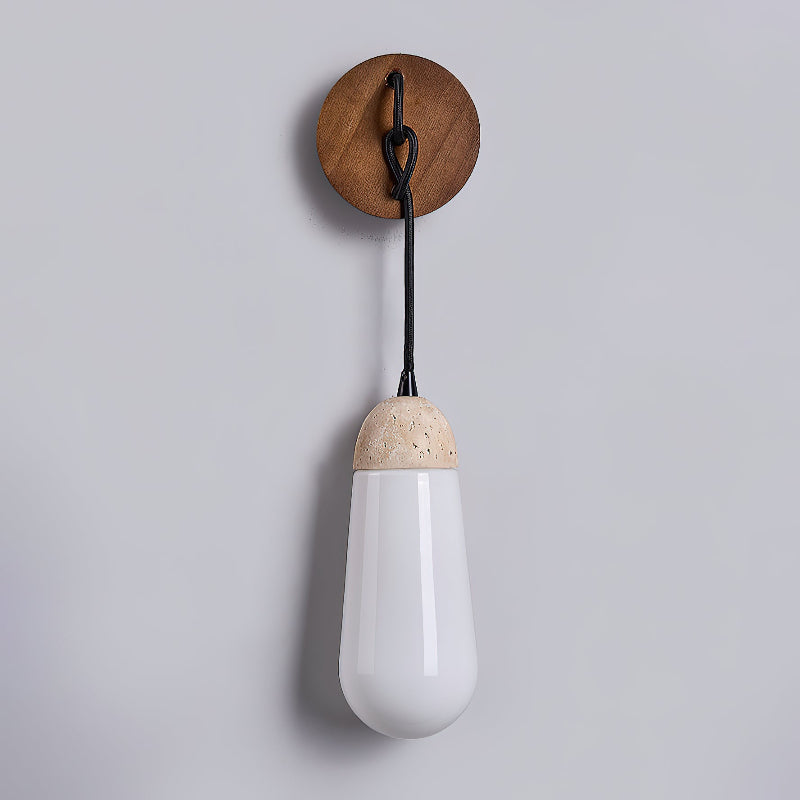 Freyza | Applique murale en bois et travertin radiant – chambre, couloir