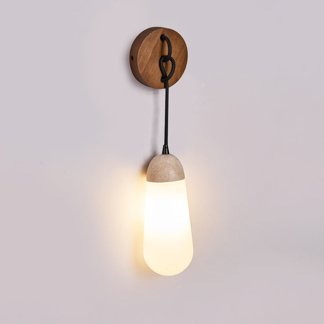 Freyza | Applique murale en bois et travertin radiant – chambre, couloir