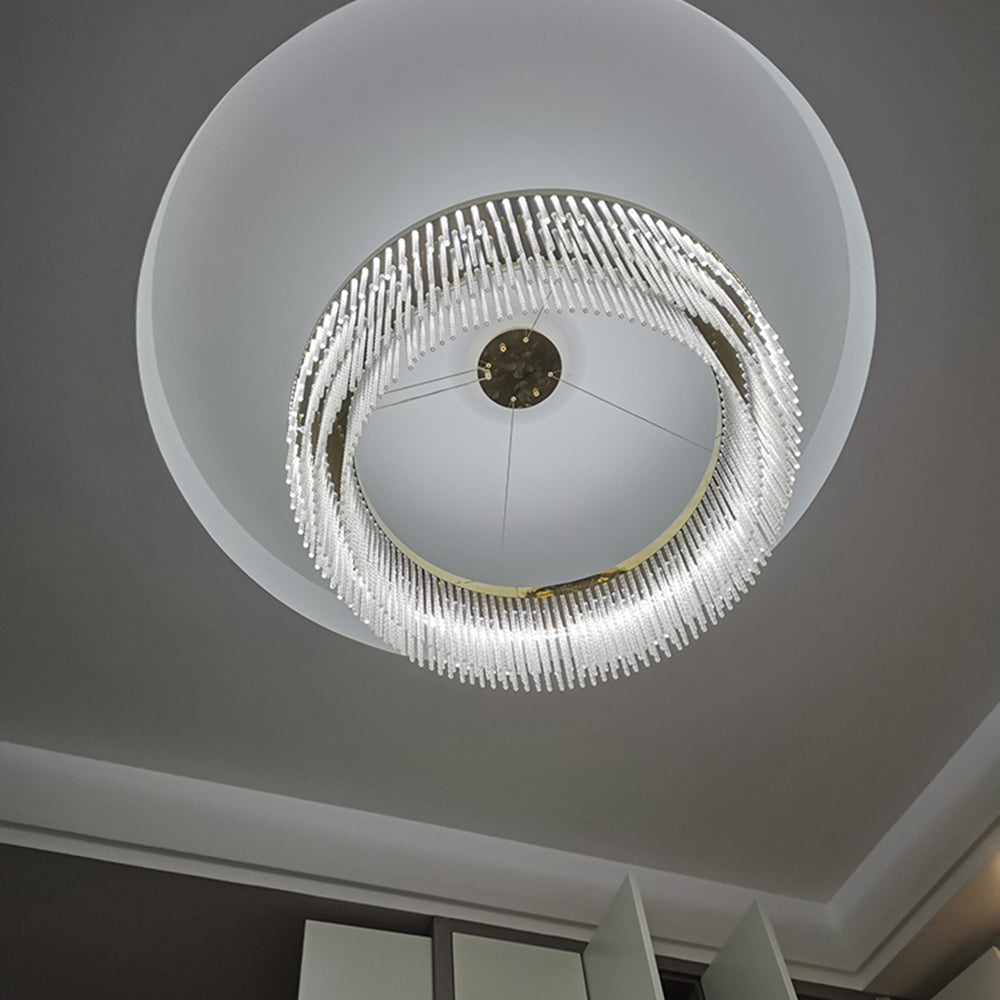 Freyza | Lustre doré en cristal – Salle à manger et salon modernes