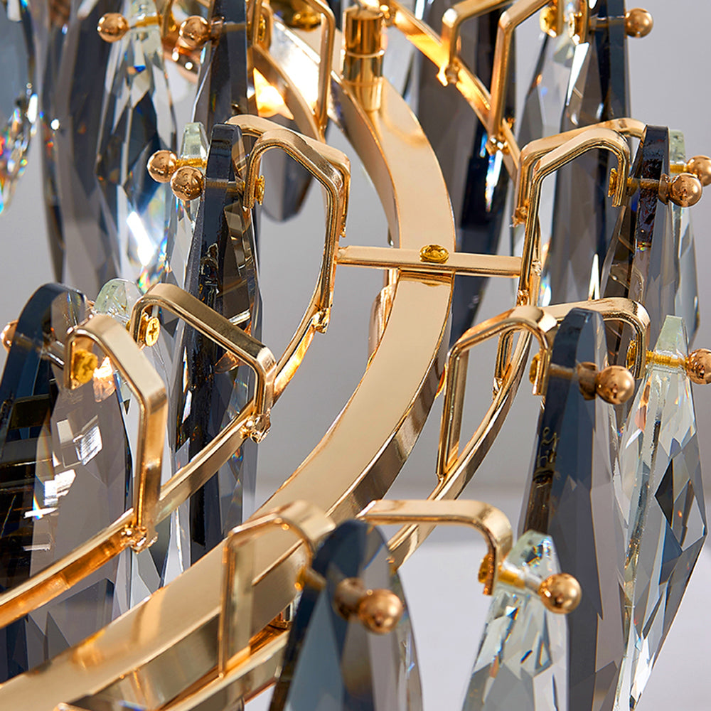 Freyza | Suspension dorée en cristal – Cuisine moderne et salle à manger