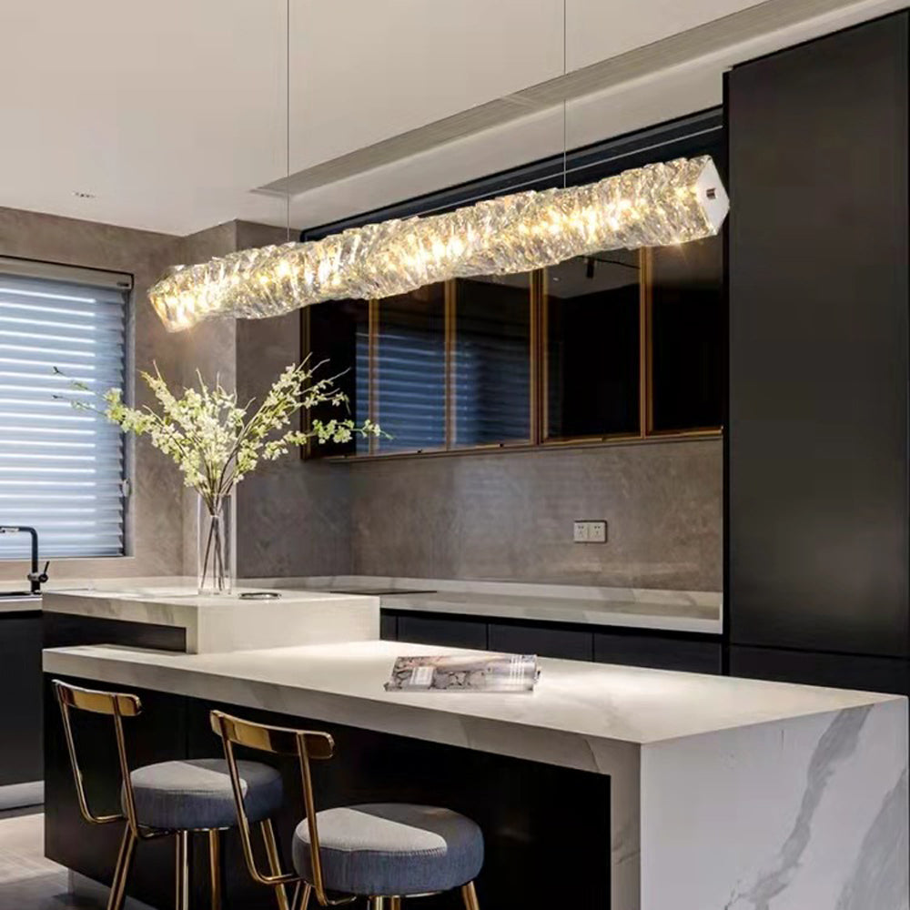 Freyza | Gold Crystal Pendant Light – Kitchen Dining Room