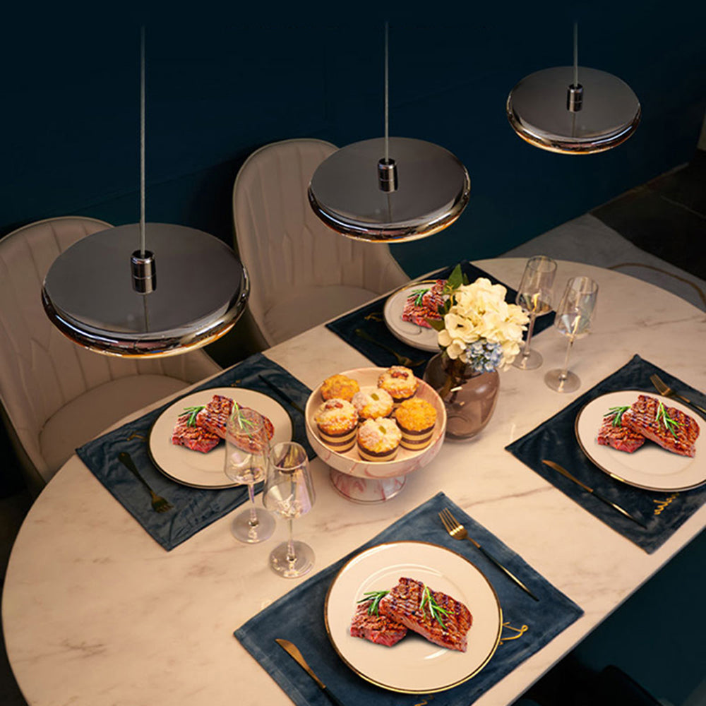 Freyza | Suspension dorée et argentée – Cuisine et salle à manger minimalistes