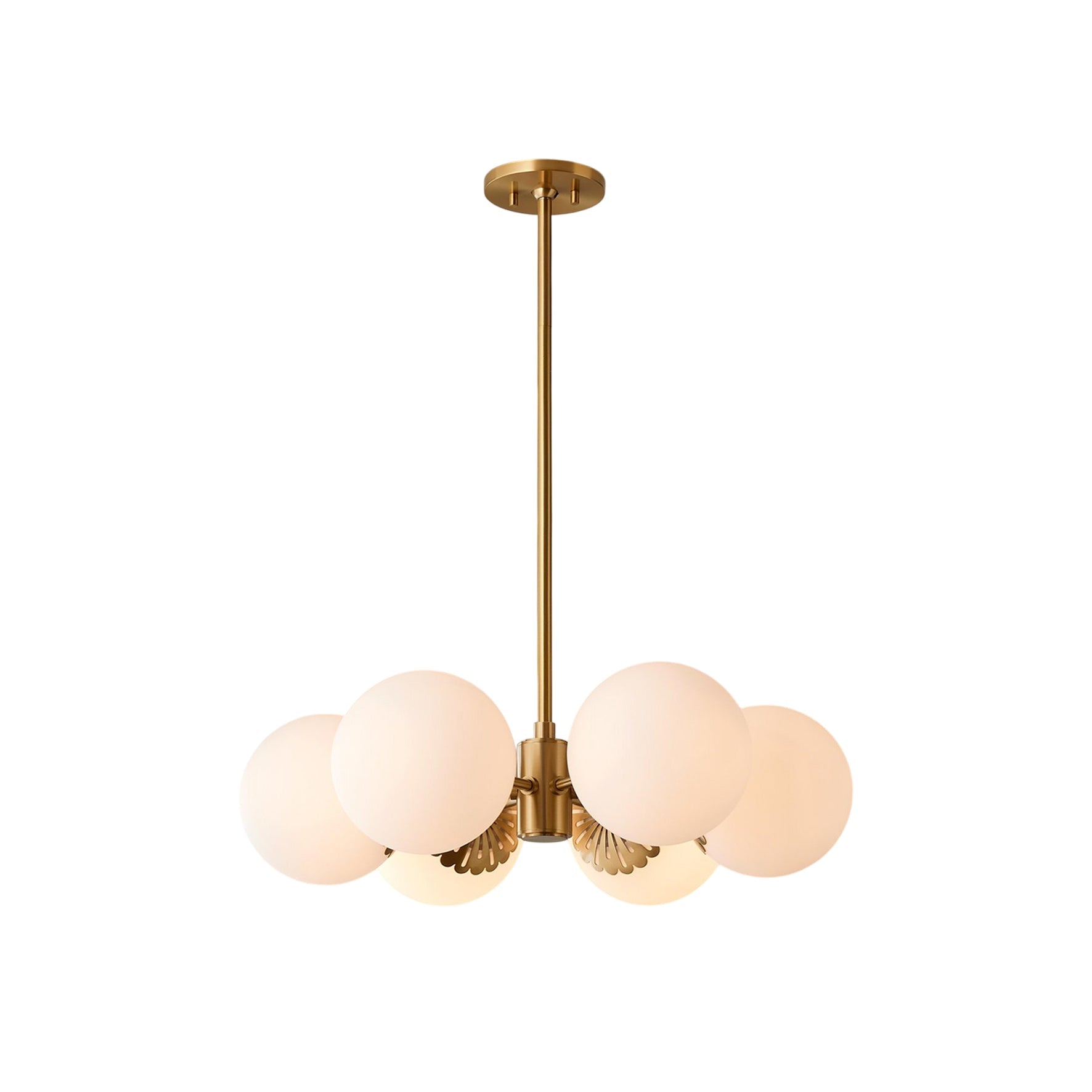 Freyza | Whisper Globe Messing-Glas-Kronleuchter – Esszimmer Wohnzimmer