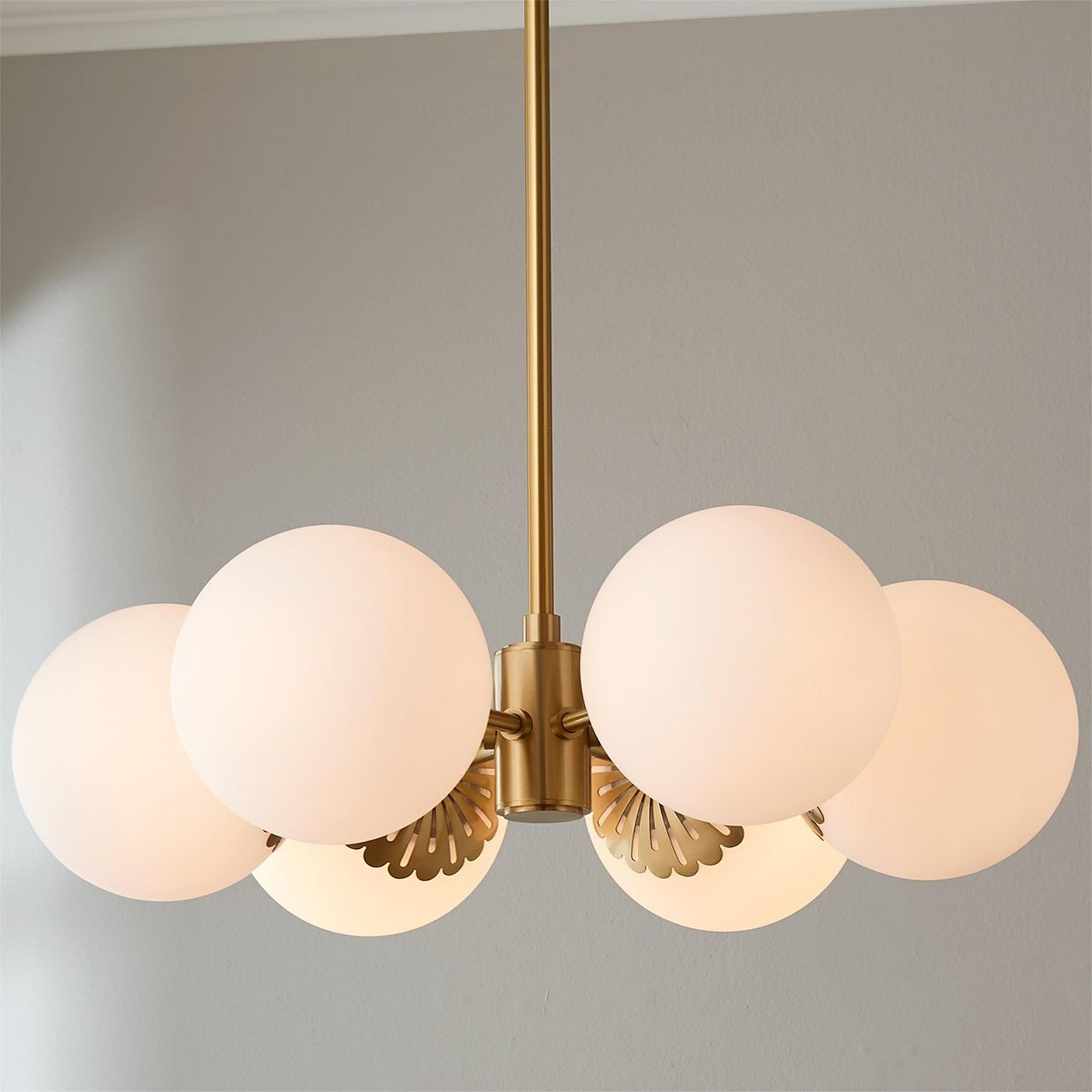 Freyza | Whisper Globe Messing-Glas-Kronleuchter – Esszimmer Wohnzimmer
