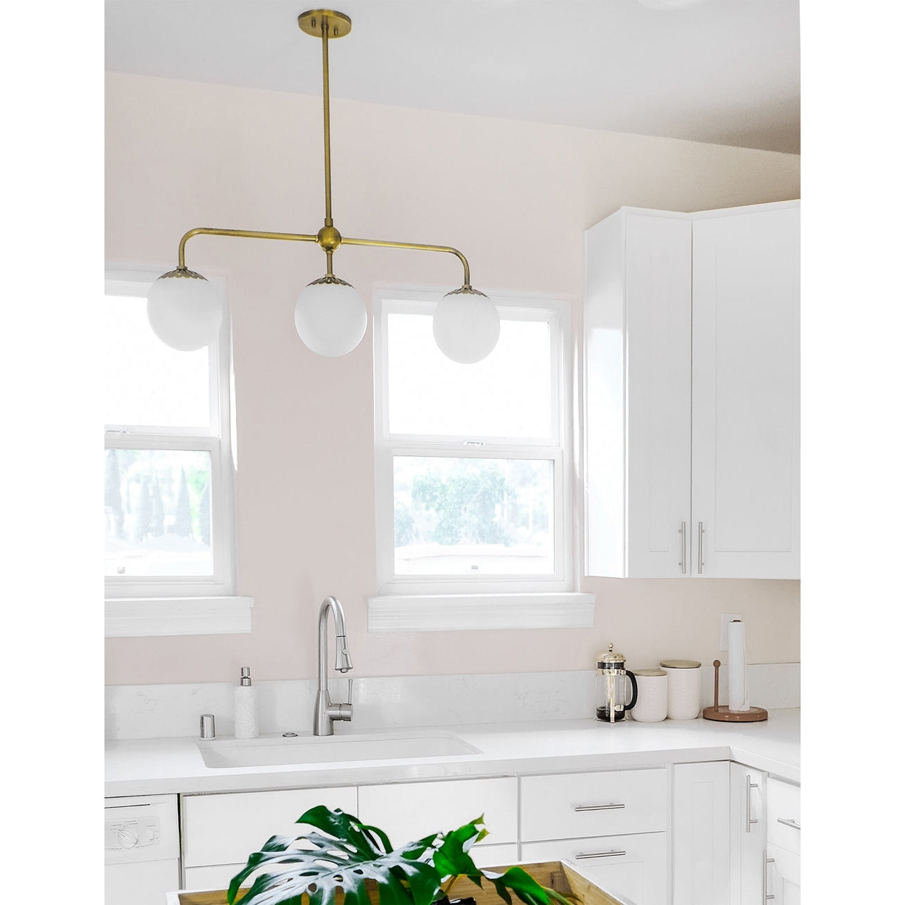 Freyza | Yare Globe Chrome Chrome Glass Pendant Light – Kitchen Dining Room