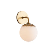 Freyza | Aegis Globe Brass Brass Glass Wall Light – Bedroom Hallway