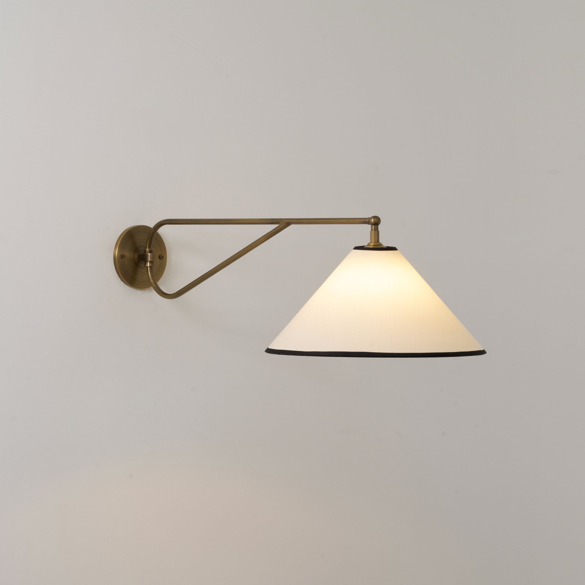 Freyza | Hymn Vintage Brass Brass Fabric Wall Light – Vintage Bedroom Hallway