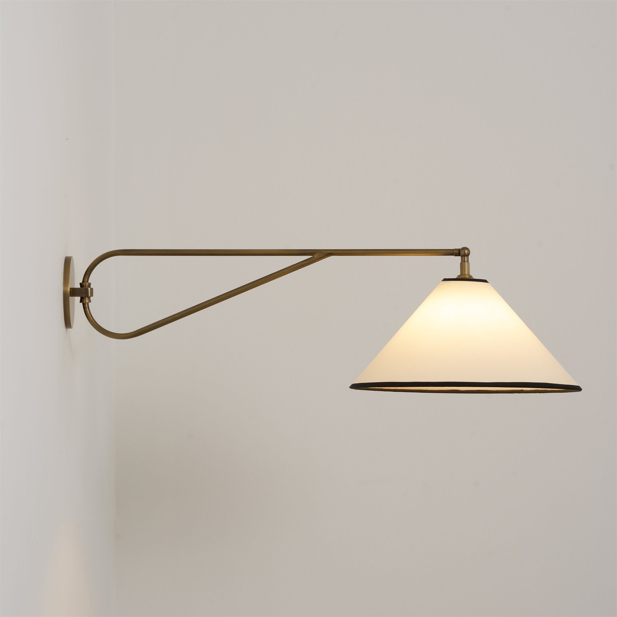Freyza | Hymn Vintage Brass Brass Fabric Wall Light – Vintage Bedroom Hallway