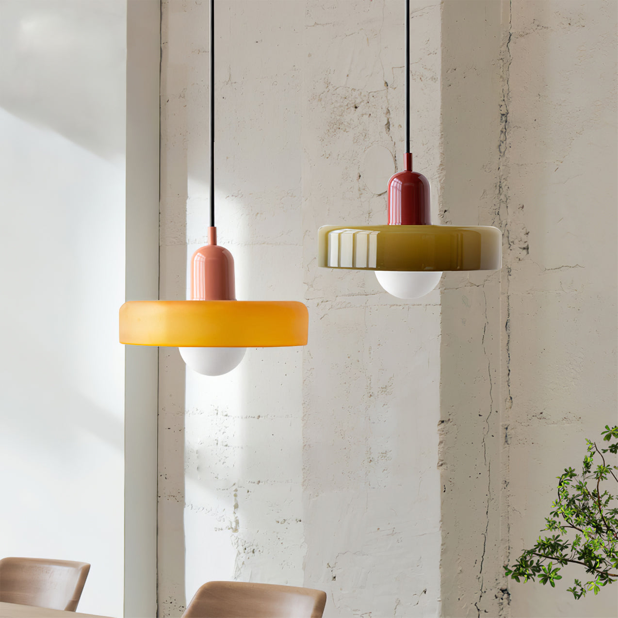 Freyza | Ideal Disc Orb Glass Pendant Light – Kitchen Dining Room