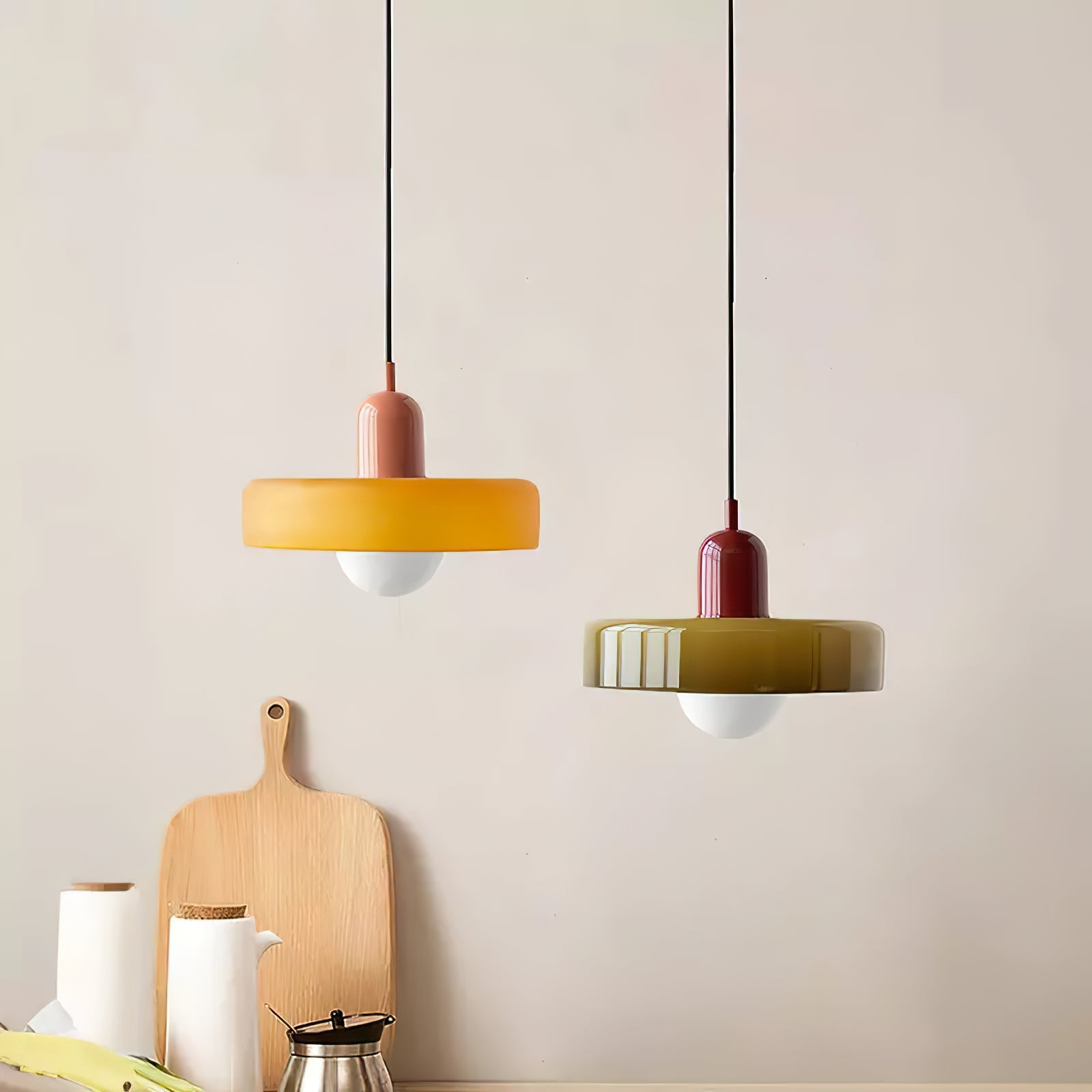 Freyza | Ideal Disc Orb Glass Pendant Light – Kitchen Dining Room