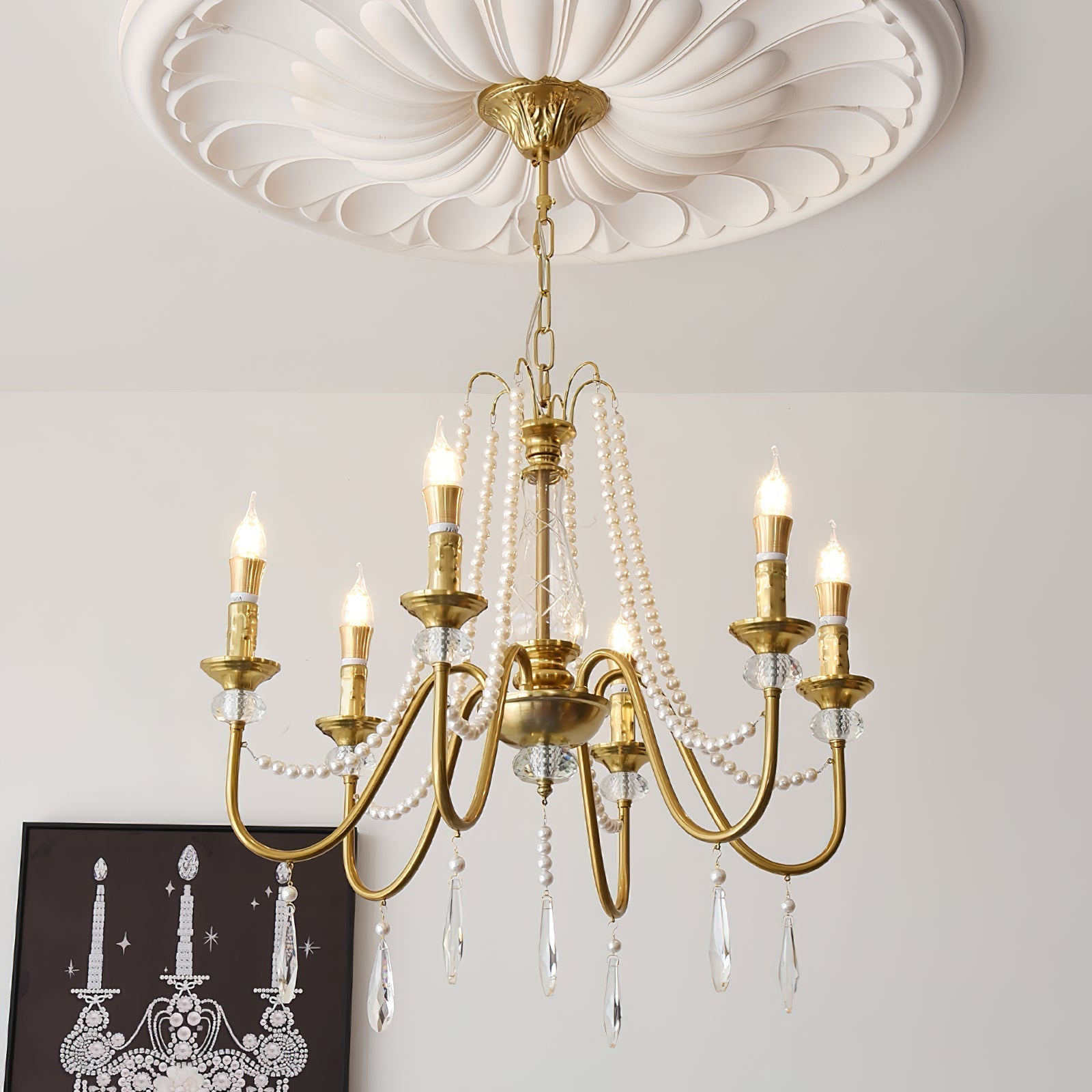 Freyza | Mote Postmodern Luxury Brass Crystal Chandelier – Modern Dining Room Living Room