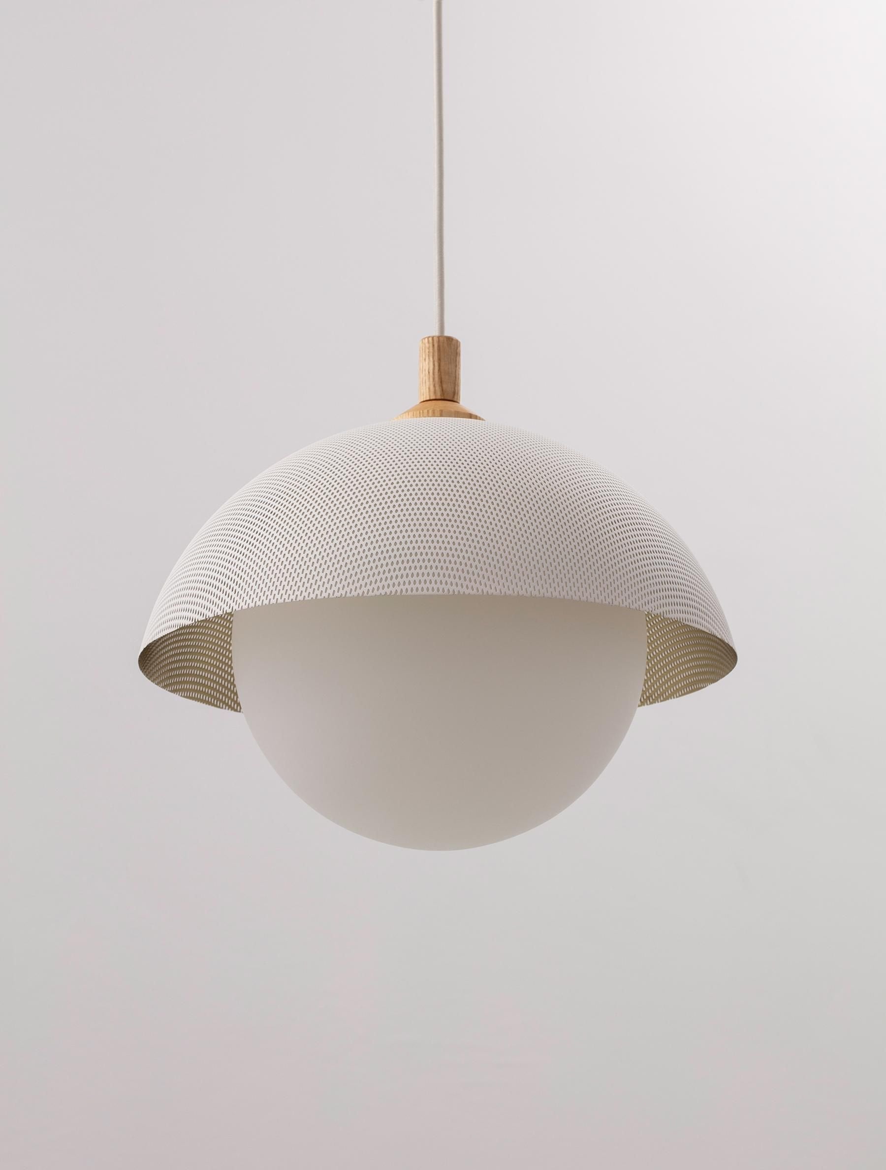 Freyza | Pith Dome Perforated Wood Pendant Light – Kitchen Dining Room