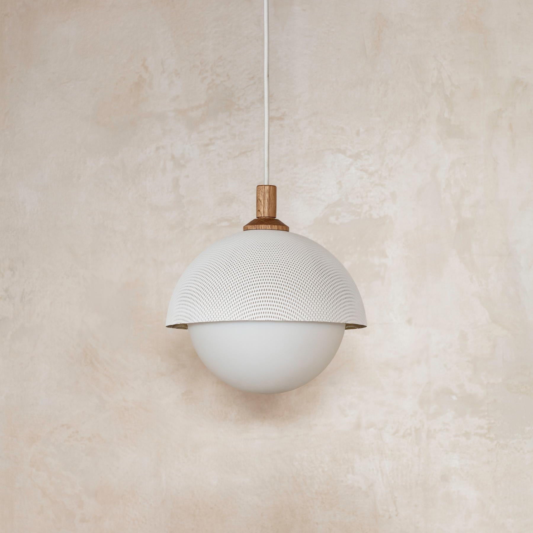 Freyza | Pith Dome Perforated Wood Pendant Light – Kitchen Dining Room