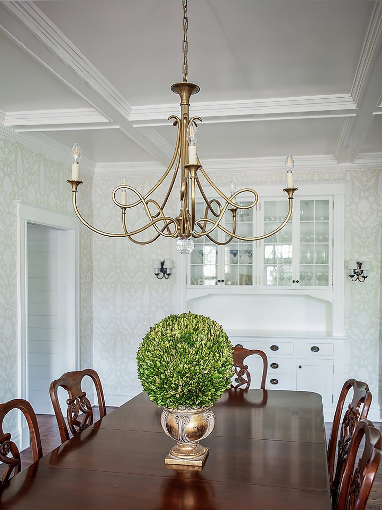 Freyza | Braid Vintage Double Brass Crystal Chandelier – Vintage Dining Room Living Room