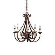 Freyza | Cove Vintage Industrial Brass Chandelier – Industrial Dining Room Living Room