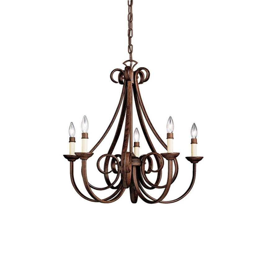 Freyza | Cove Vintage Industrial Brass Chandelier – Industrial Dining Room Living Room