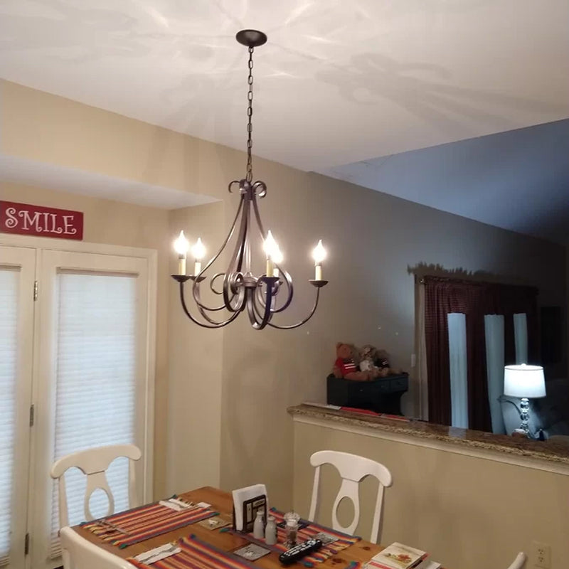 Freyza | Cove Vintage Industrial Brass Chandelier – Industrial Dining Room Living Room