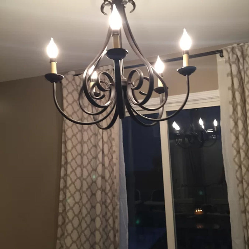 Freyza | Cove Vintage Industrial Brass Chandelier – Industrial Dining Room Living Room