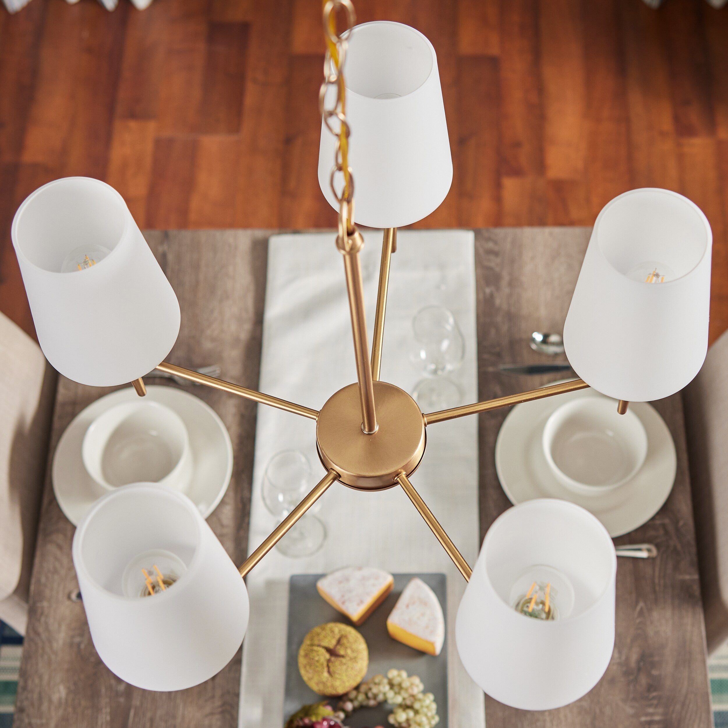 Freyza | Gaze Elegance Vintage Brass Glass Chandelier – Vintage Dining Room Living Room