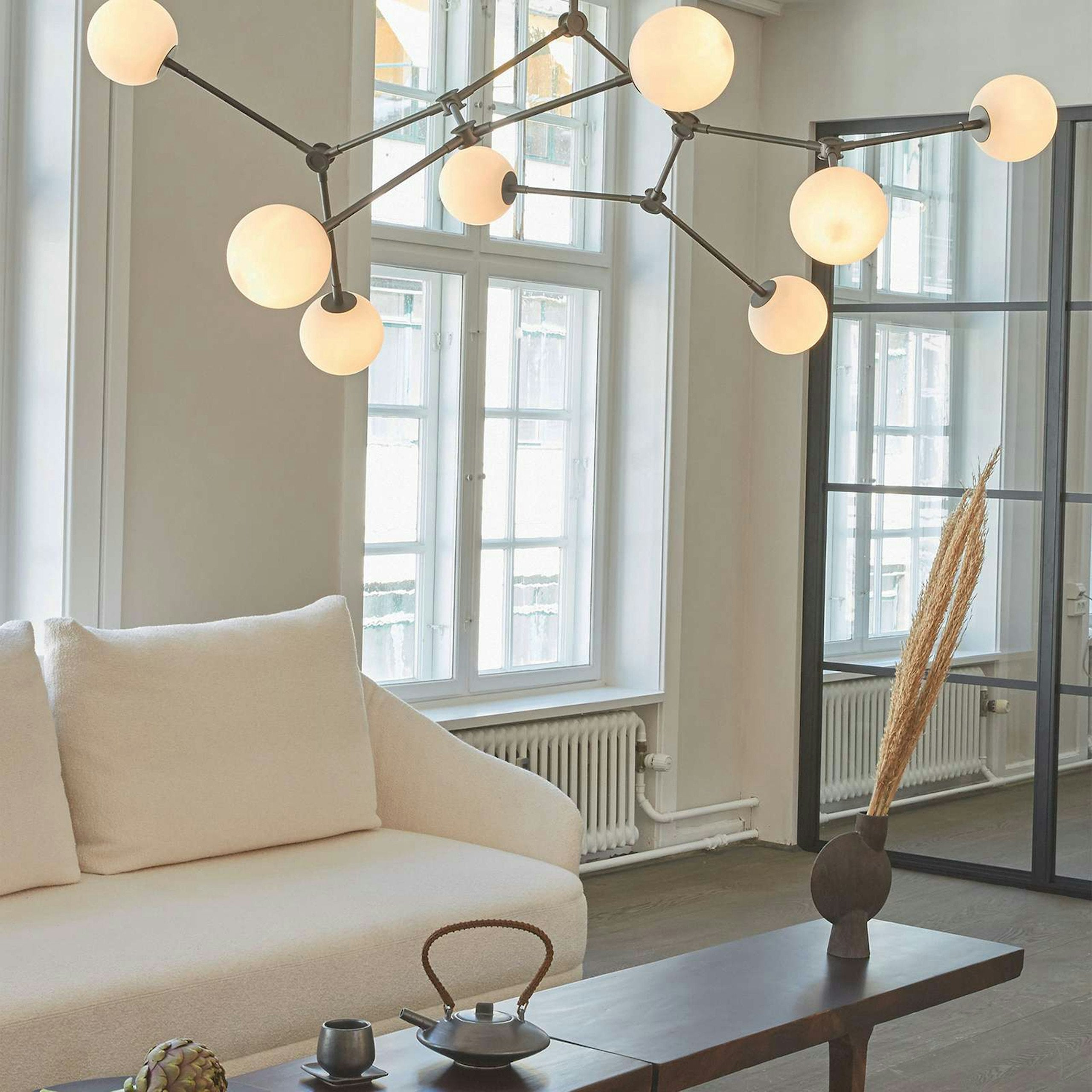 Freyza | Halo Ball Black Black Glass Chandelier – Dining Room Living Room
