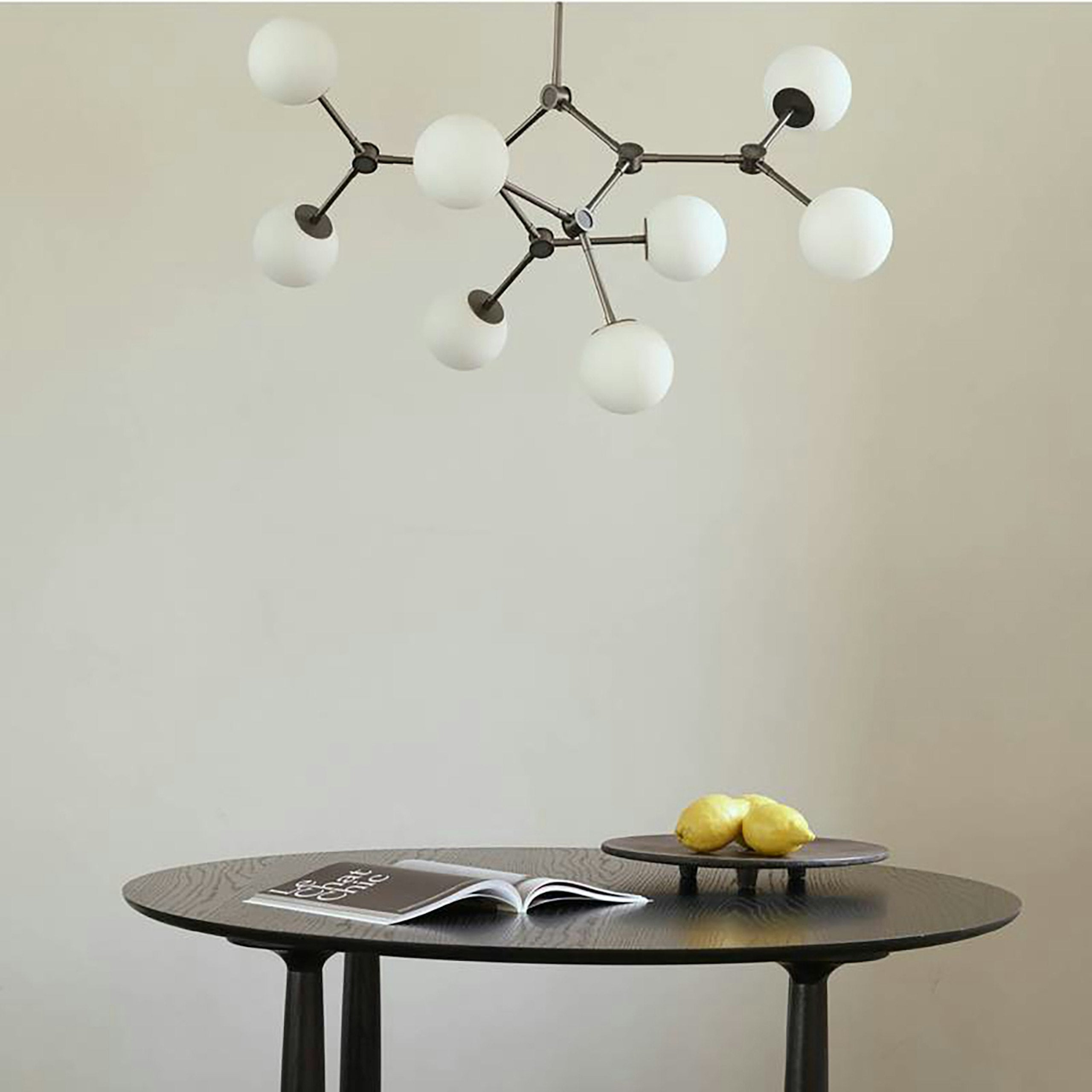 Freyza | Halo Ball Black Black Glass Chandelier – Dining Room Living Room