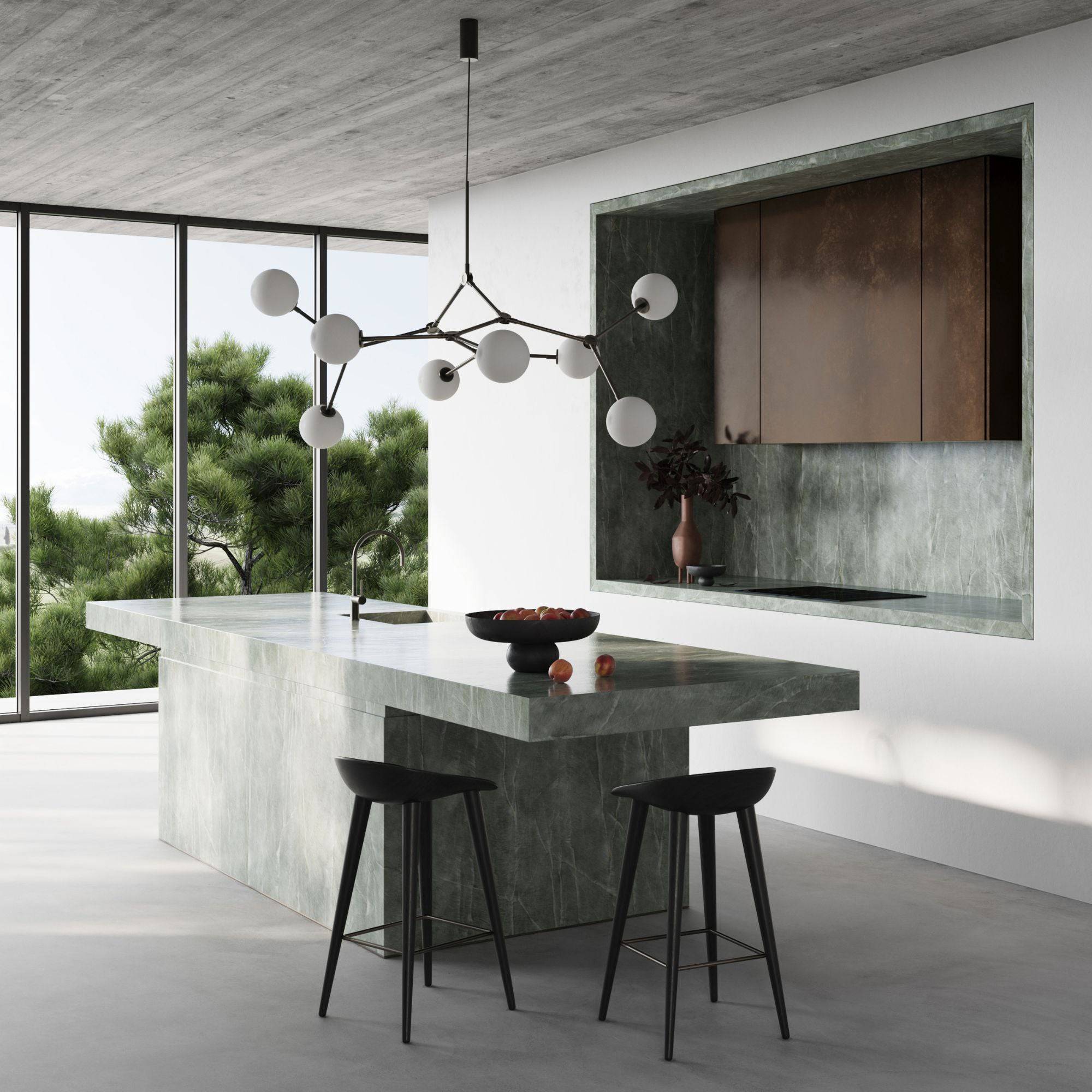 Freyza | Halo Ball Black Black Glass Chandelier – Dining Room Living Room