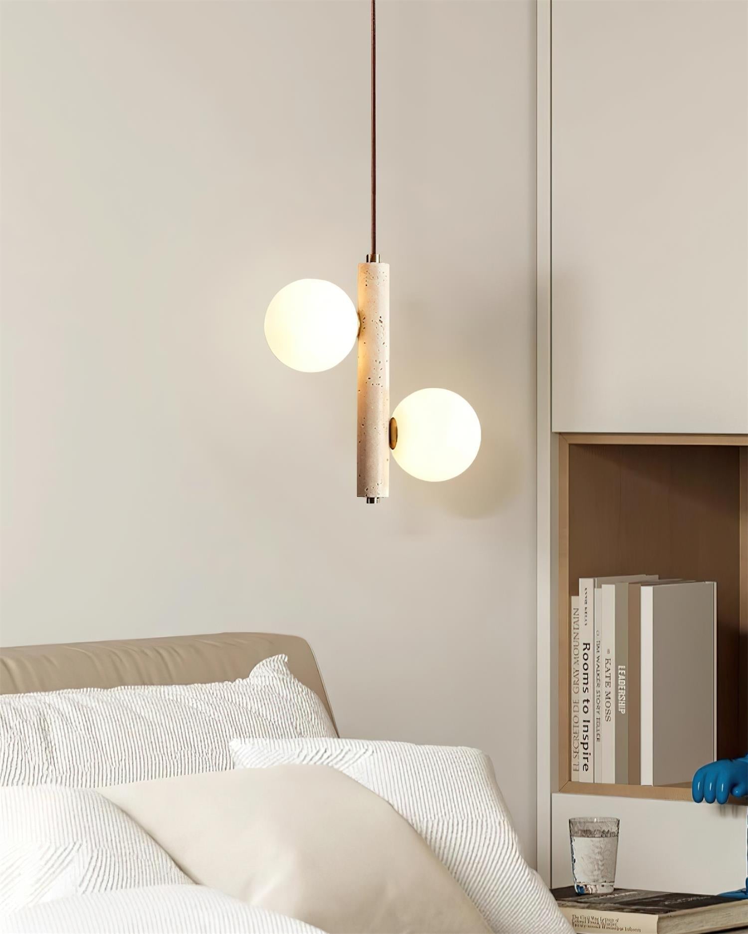 Freyza | Orbitra – Luminaire suspendu vertical en verre pour cuisine et salle à manger