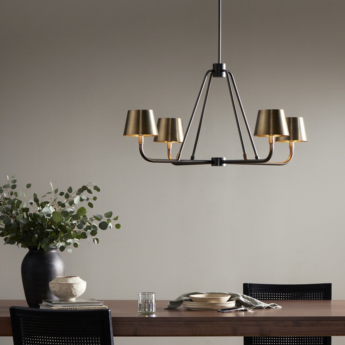 Freyza | Nook Vintage Industrial Brass Chandelier – Industrial Dining Room Living Room