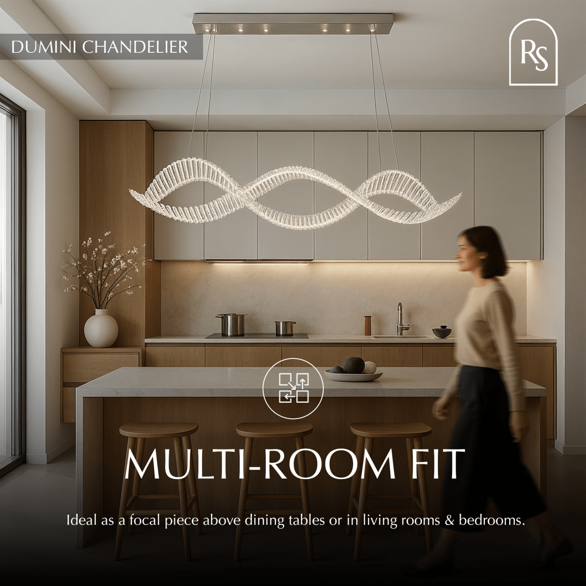 Freyza - DuminiGlow | Elegant Modern Stainless Steel Crystal Chandelier