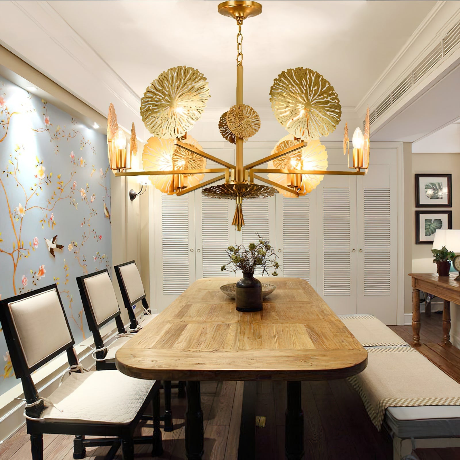 Freyza | Orb Brass Chandelier Brass Chandelier – Dining Room Living Room