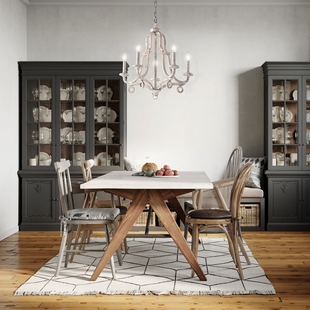 Freyza | Tinge Vintage Industrial Brass Chandelier – Industrial Dining Room Living Room